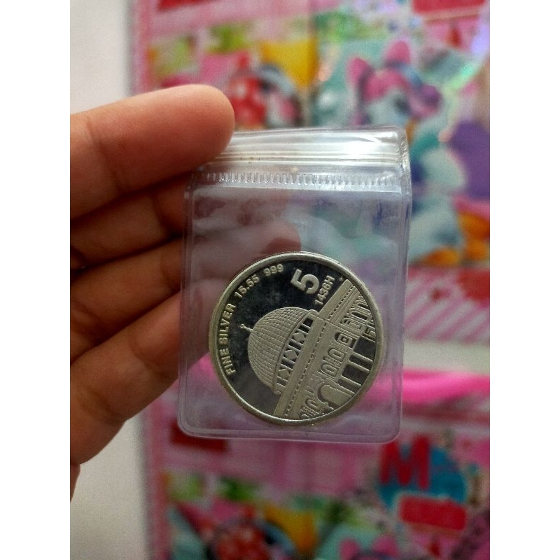 Koin Perak 15,55 gr 5 Dirham IMN Fine Silver 999 0,5 Troy Ounce Bukan Wakala Sala Nubex Peruri Isilv