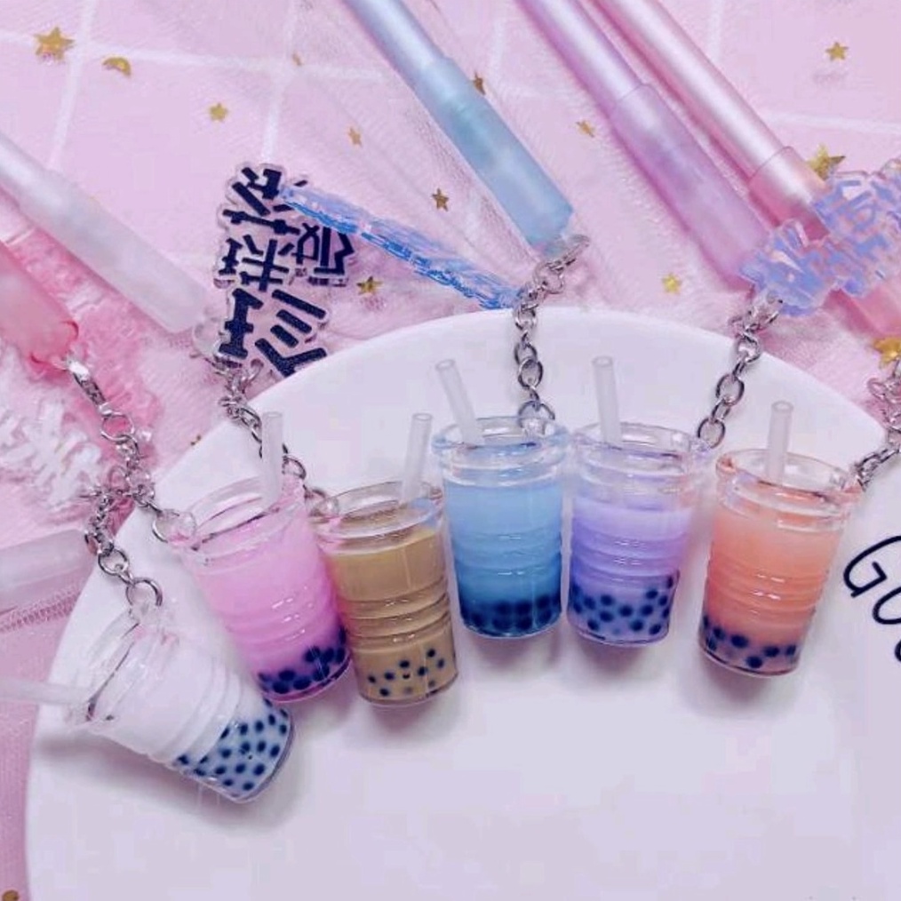 

ART Q7R 12PC PEN GEL gantung MINUMAN BOBAJEL PENA BOBA BUBBLE