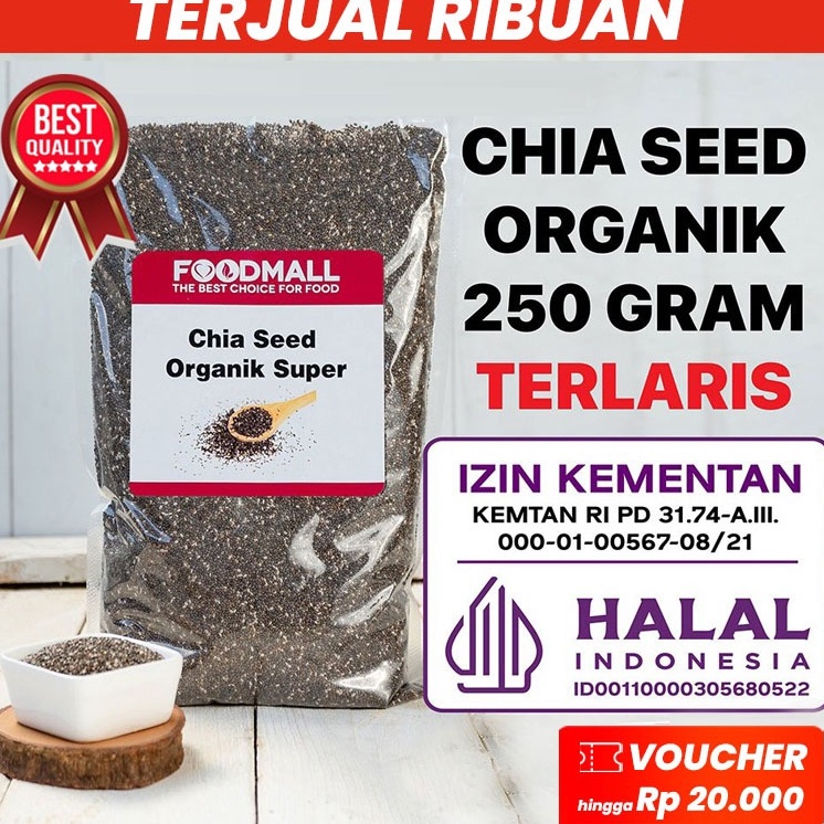 

Mau Hemat Organic Chia Seed 25 GRAM Organik HALAL