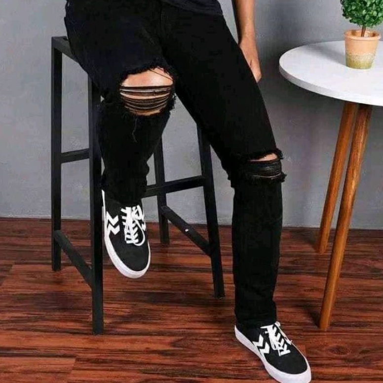 

KODE W9W Celana Pensil sobek Pria Ripet Jins Sof Jins