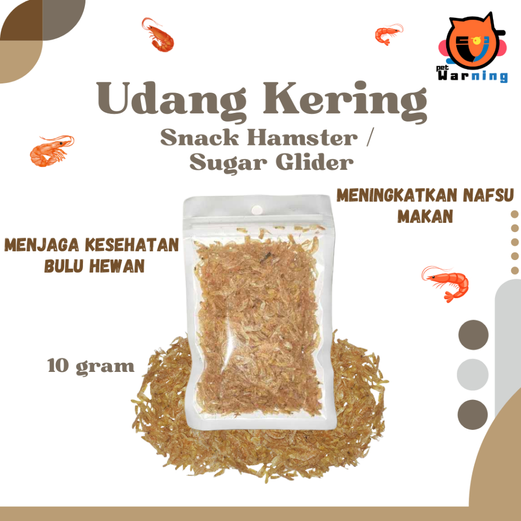 Snack Hamster Udang Kering - Snack Hamster - Snack Sugar Glider - Snack Landak Mini