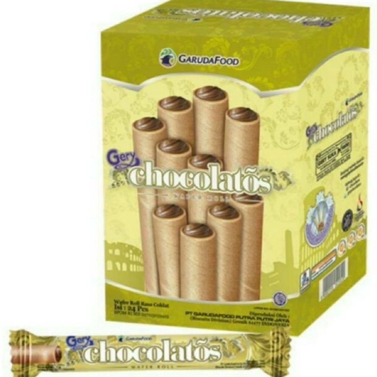 

Khusus hari ini GERY CHOCOLATOS WAFER ROLL 5an 1 BOX isi 24 PCS CHOCOLAT Stick SG