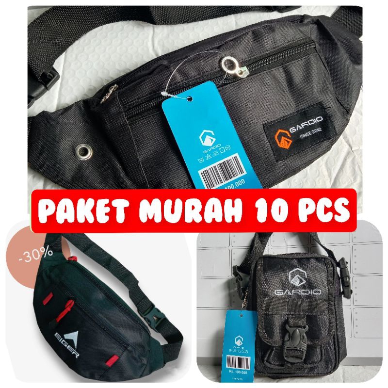 PAKET MURAH USAHA 10 TAS TEBAL TAS PRIA WAISTBAG TAS SELEMPANG TAS SAMPING