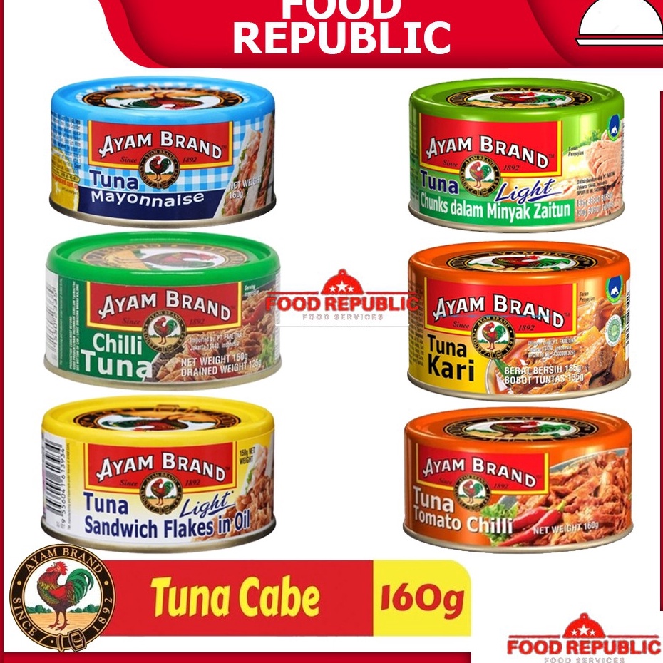 

Sikat abis AYAM BRAND 16 GR IKAN TUNA KALENG TOMAT CHUNKS IN OIL CABE CURRY OLIVE OIL MAYONAISE
