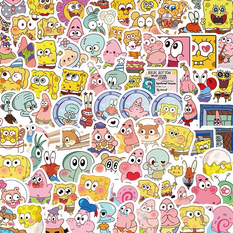 

50pcs Sticker Spongbob New Cute Stiker Waterproof