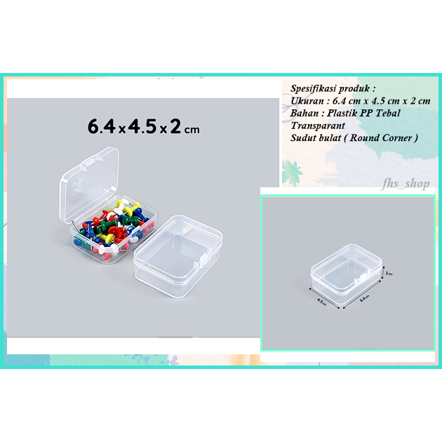 

Kotak Transparan Tempat Penyimpanan Kotak Serbaguna Tempat Transparan Kotak Plastik 6.4 x 4.5 x 2 cm