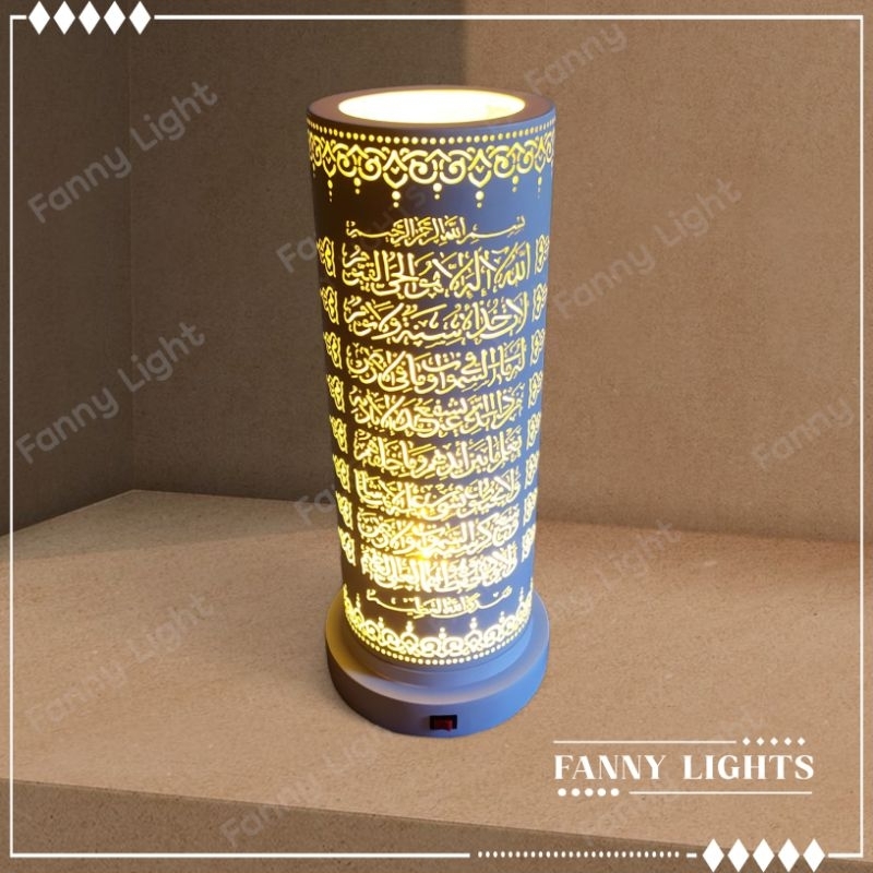 Lampu hias meja / lampu hias duduk Kaligrafi Ayat Kursi