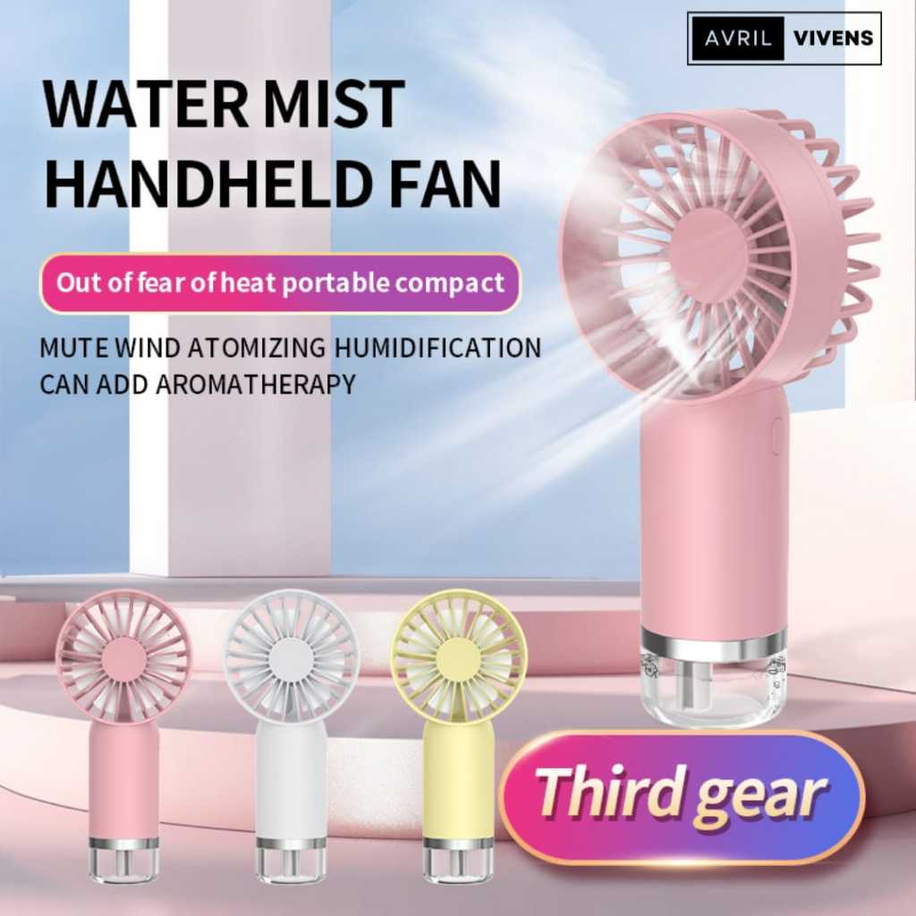 AVV Kipas Angin Mini Fan F Mist Portable USB / Kipas Genggam Mini Nano Spray Mini Humidifier / Kipas