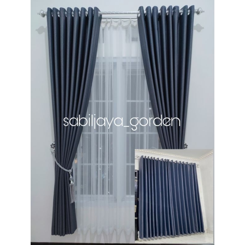 Gorden Blackout Polos Bahan Import Tirai Premium untuk Pintu Jendela Minimalis