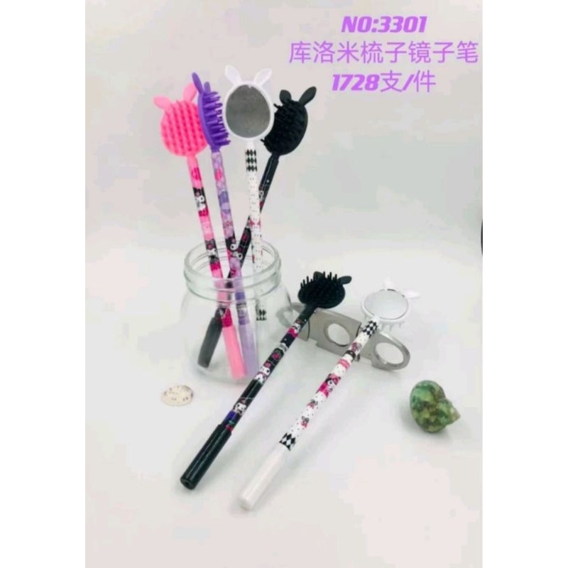 

12pcs Pulpen Sisir Kaca Kuromi dkk || Pulpen Gantungan Unik