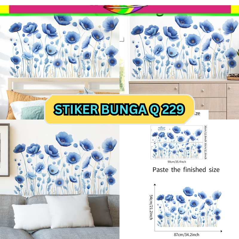 Wall Wallsticker Stiker Sticker Dinding Tembok Motif Pagar List Lis Border Bunga Pink Q 229 Lucu Hia