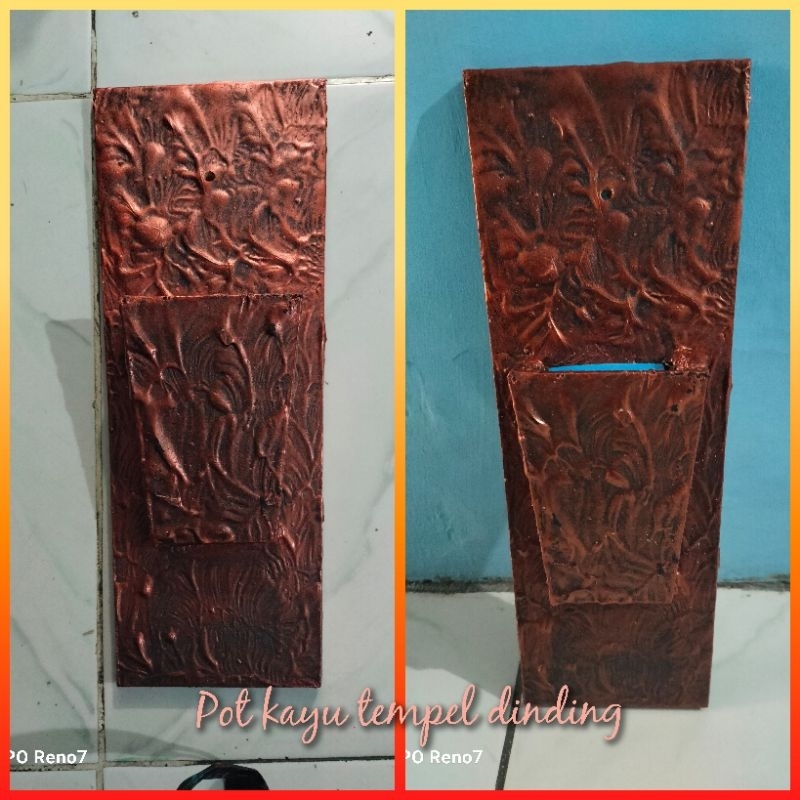 VAS TEMPEL DINDING// POT MOTIF KAYU// POT TEMBOK DEKORASI TEMPEL