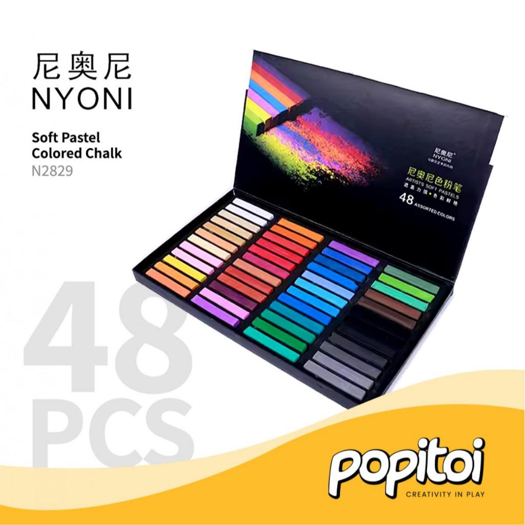 

NYONI N2829 Soft Pastel Colored Chalk Crayon Set of 12/24/48 Krayon Warna