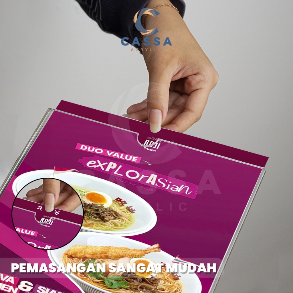 

Akrilik Tempat Brosur Pocket A3 2mm Frame Dinding SF6