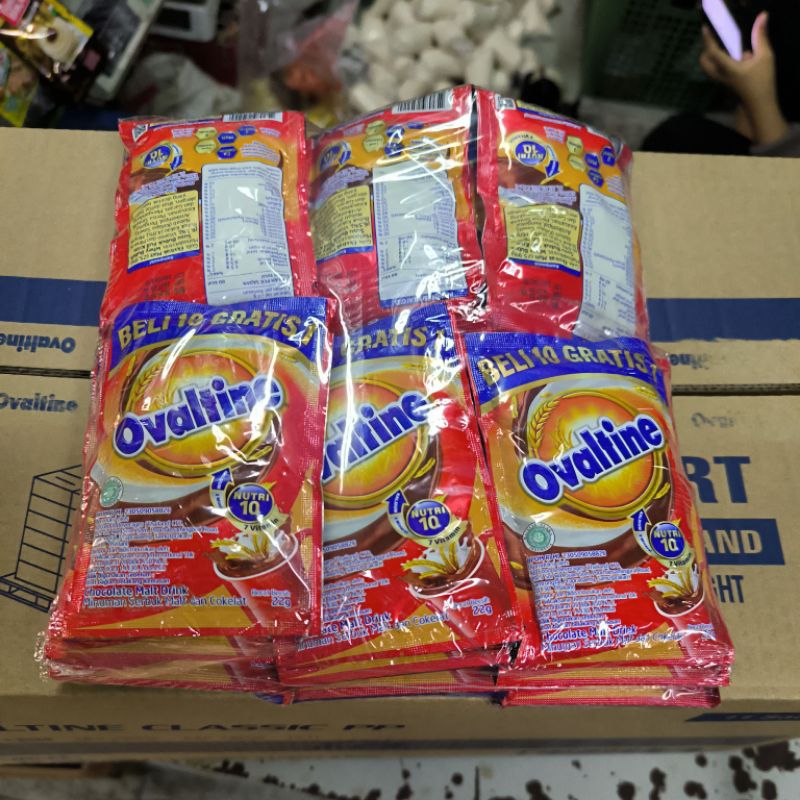 

1 Pak Susu Ovaltine Sachet isi 3 Renceng x 10 Sachet x 22 Gram ( FREE 1 SACHET)