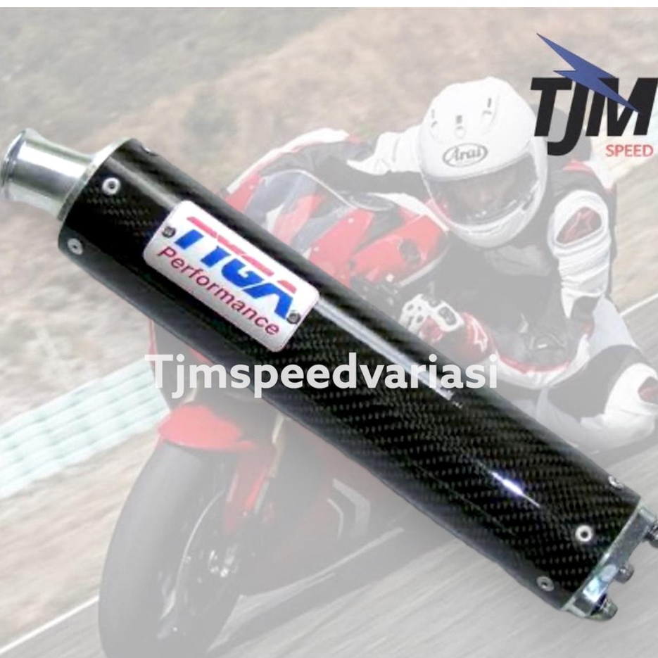 TYGA Performance carbon kevlar ori Silencer Knalpot 2 Tak ninja 150 rr r ss s kips