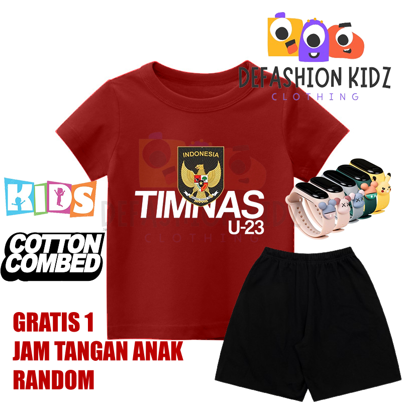 Baju TIMNAS U23 SQUAD GARUDA TIMNAS BOLA Kaos dan Celana setelan anak Anak Distro Unisex anak laki-l