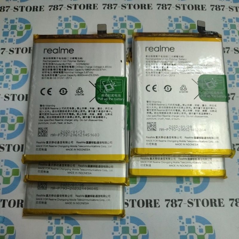 BATTERY BATRE BATERAI REALME C12/C15/C11/C25/C25S /NARZO 5A/NARZO 30A  BLP793 ORIGINAL BEKAS