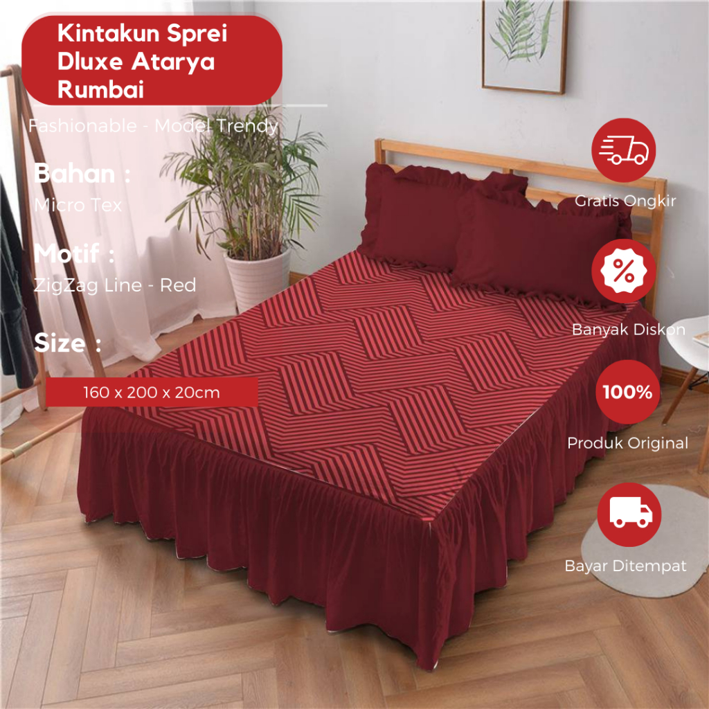 Kintakun - Sprei Dluxe Atarya Rumbai | Sprei Rumbai 160 x 200 cm