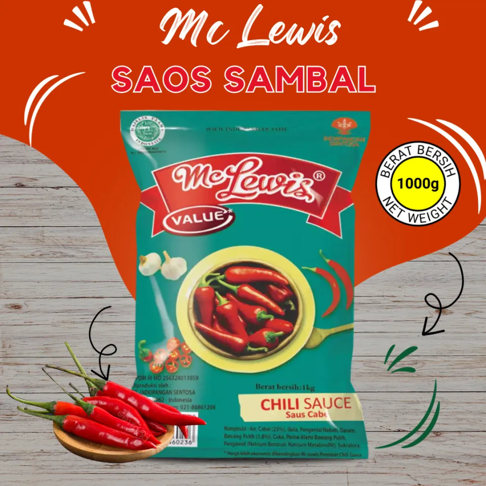 

Mc Lewis Chili Sauce Value - 1Kg / Saus Sambal