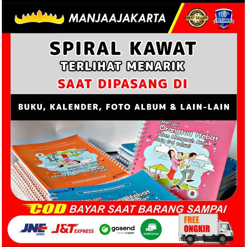 

Kawat Spiral No 4 Ring kawat 1 per 4 ukuran kertas A4 Jilid Buku Ring kawat kalender dinding