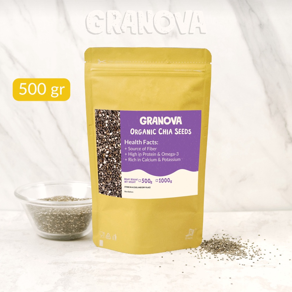 

Granova Chia Seeds Hitam Organik Paraguay 5gr Organic Black Chia Seeds