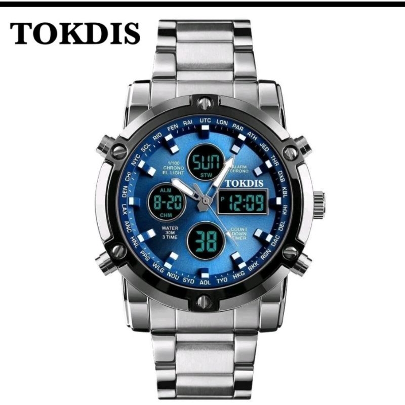 jam tangan tokdis 2576 rantai jam tangan anti air original