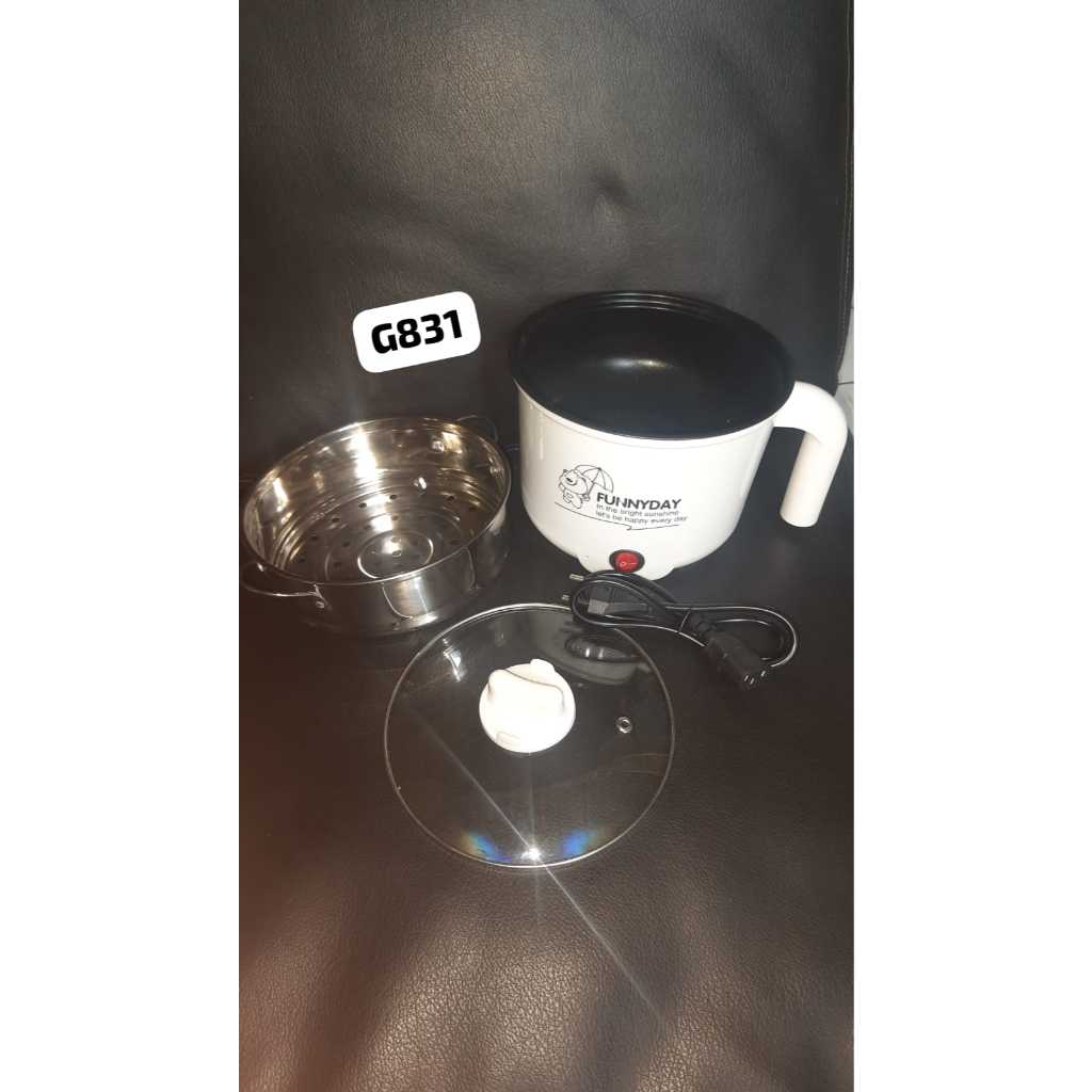 G831 ORIGINAL PANCI LISTRIK TEKO ELEKTRIK KOMPOR SERBAGUNA 3IN 1 TUTUP KACA