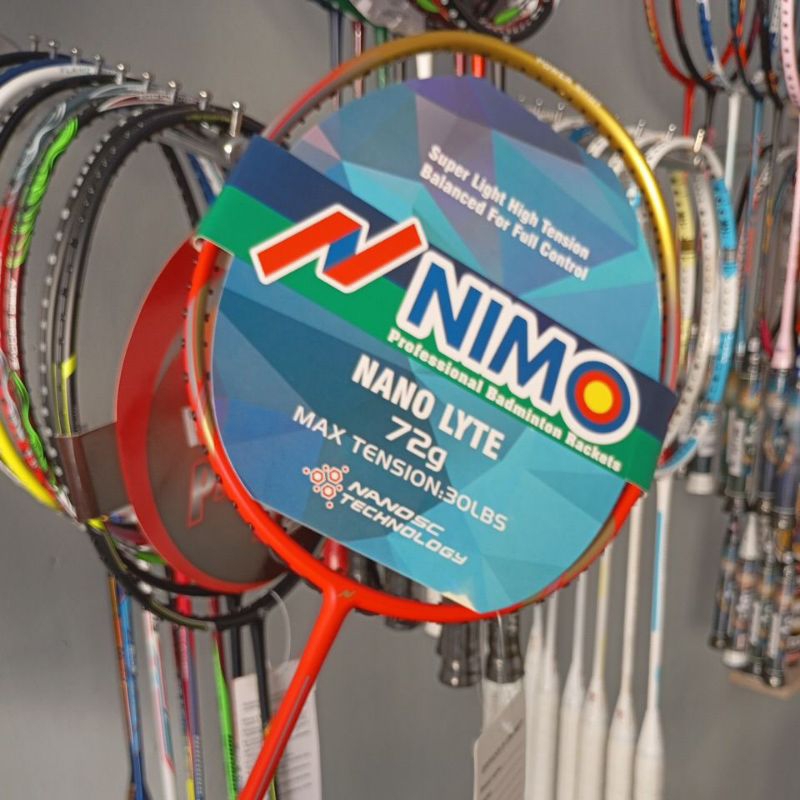 raket badminton nimo nano lyte (gold Red)