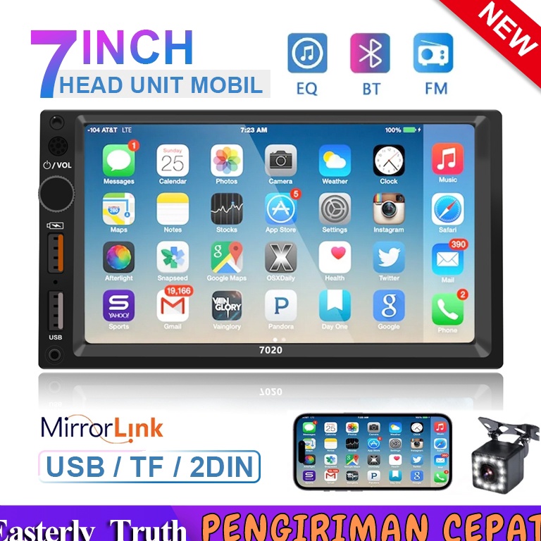 KODE S15Z Stok Siap Head Unit Mobil 7inch 2Din Universal Radio HD Mirrorlink Mobil MP5 Multimedia Pl