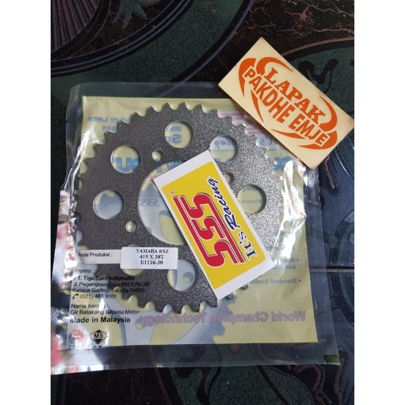 GEAR BELAKANG SSS 415 38 JUPITER Z RX KING RXZ RXS JUPITER MX NJMX FIZR ALFA FORCE 1 VEGA RXKING GER