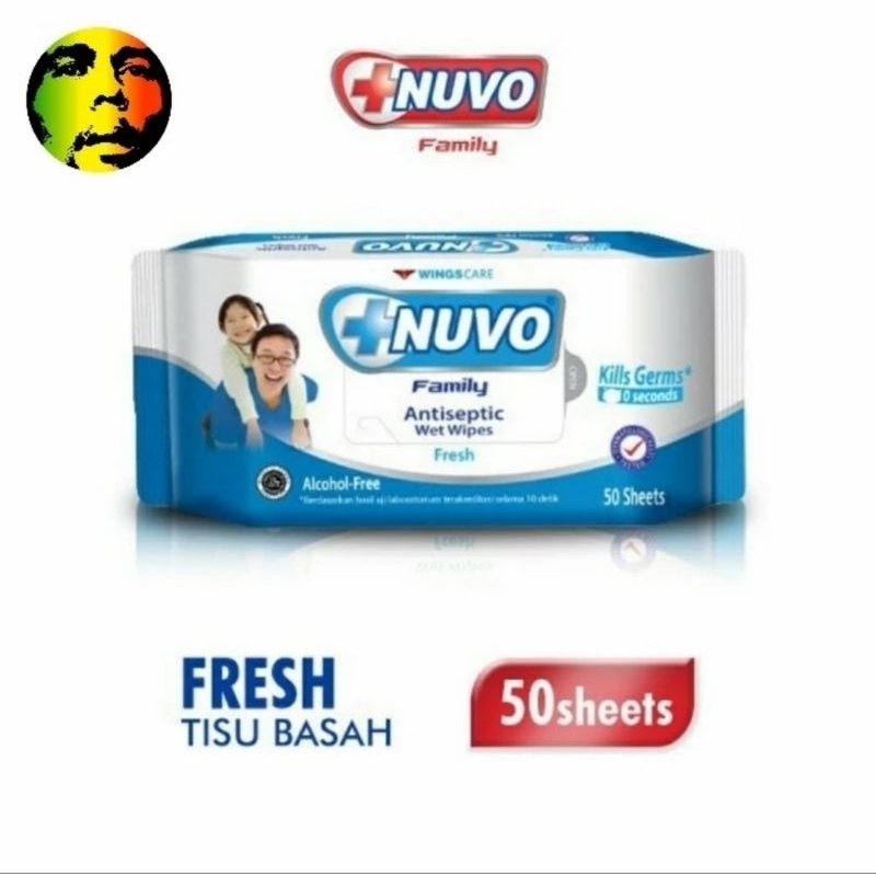 Nuvo wet wipes 50s biru