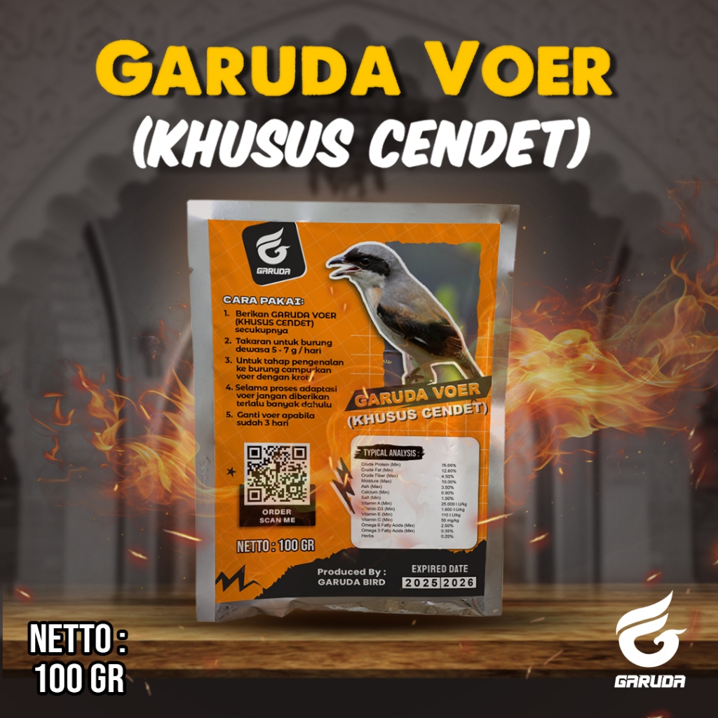VOER BURUNG CENDET| VOER HARIAN | VOER NUTRISI KOMPLIT | GARUDA VOER HARIAN KHUSUS CENDET | GARUDA V