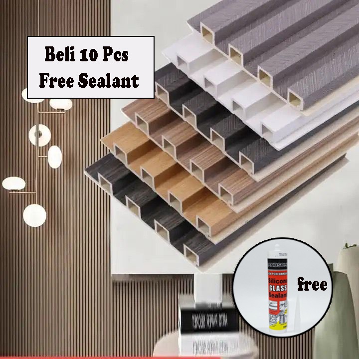 RW Wood Panel WPC Dekorasi Tembok Minimalis Wall Panel PVC Motif Kayu Dinding Kisi Kisi Kayu