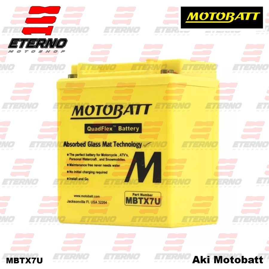 Aki Kering Motobatt MBTX7U 12V-8Ah VESPA LX150 R25 MT KLX CBR 250