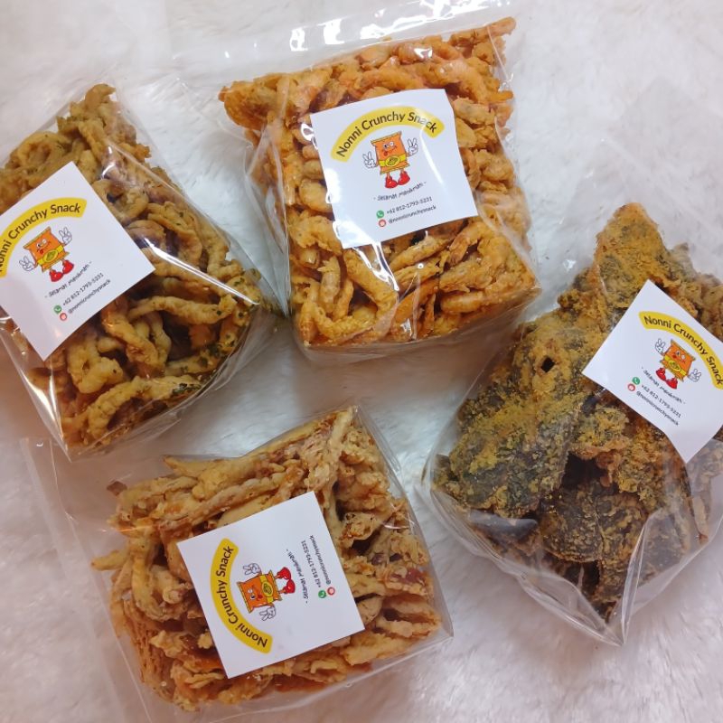 

[Nonni Crunchy Snacks] Aneka Snack Crispy (Udang Crispy, Usus Crispy, Paru Crispy, Jamur Crispy)