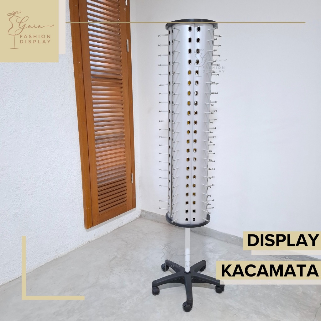 Rak Putar Display Kacamata Tempat Pajangan Toko Kacamata Pria Wanita Anak Standing Kacamata (BH)