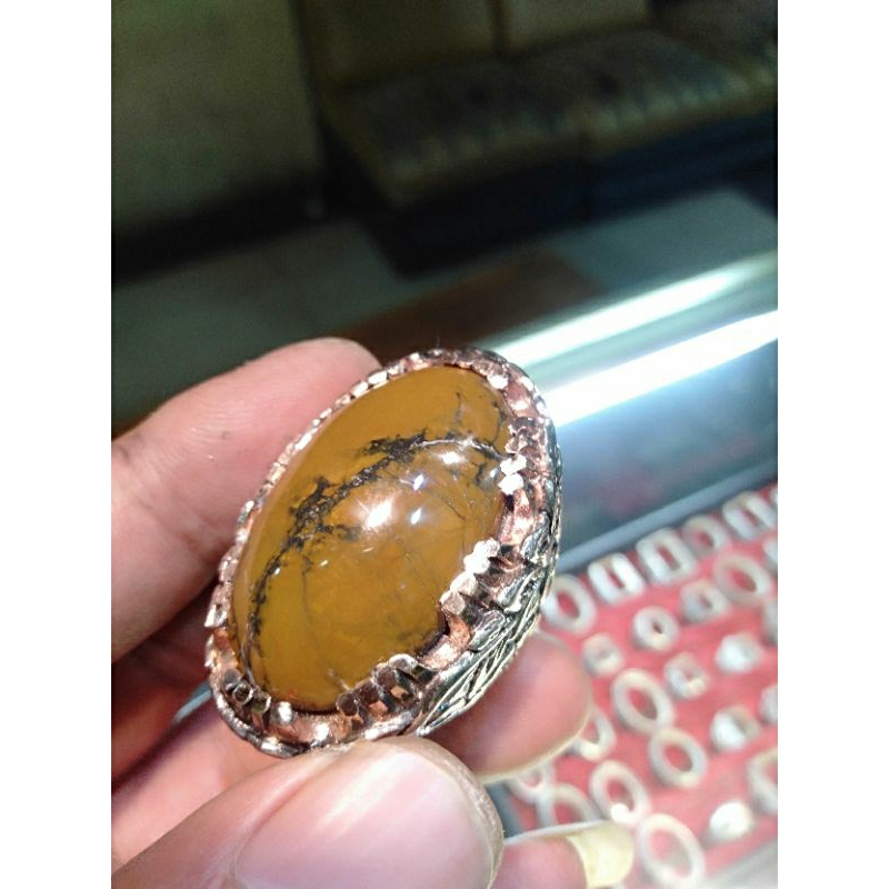 cincin batu akik galih asem motif natural 09