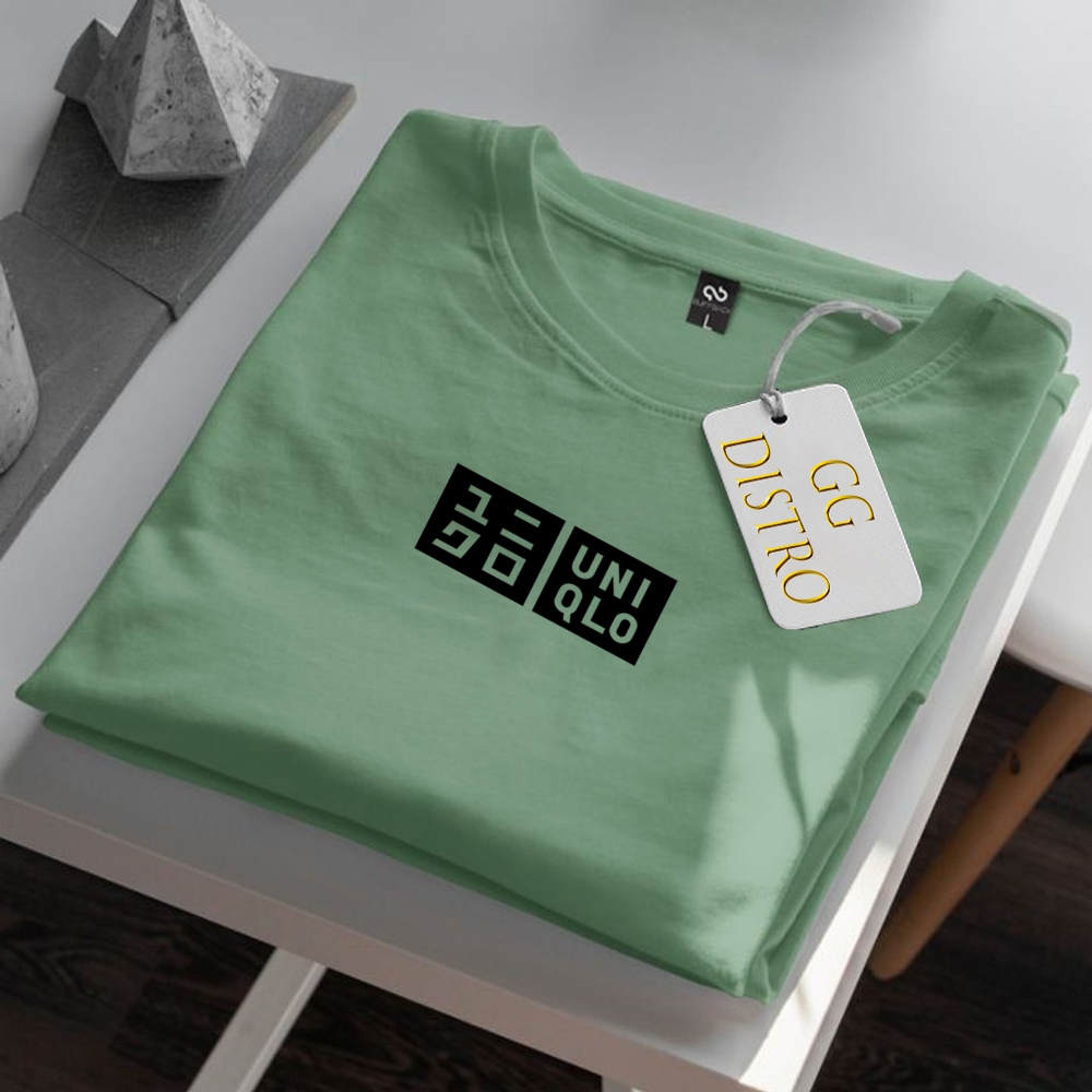 Gg Distro Baju Kaos Distro Uniqlo Black Motif Premium Quality Kaos Cotton Combed 30s Lengan Pendek T