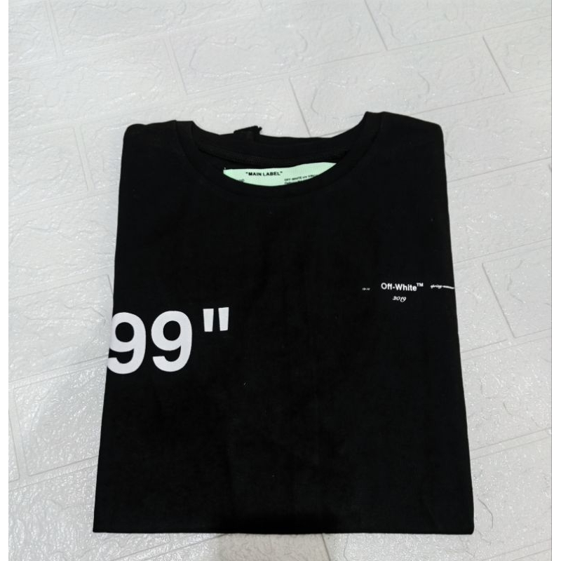 Kaos Kualitas Tinggi OFF-WILARD OW Bordir Huruf Panah Kartun Kasual Pullover Pria dan Wanita Lengan 