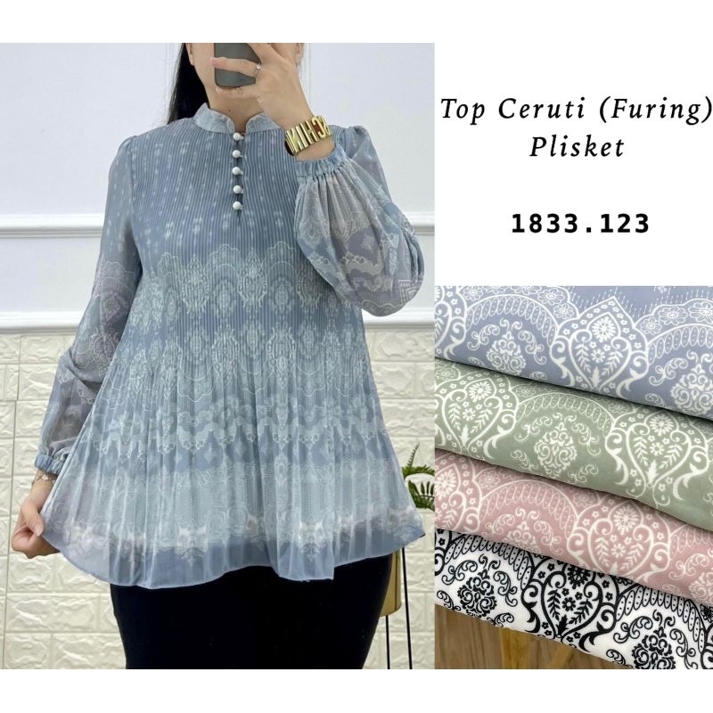 Atasan ceruty plisket premium atasan wanita plisket