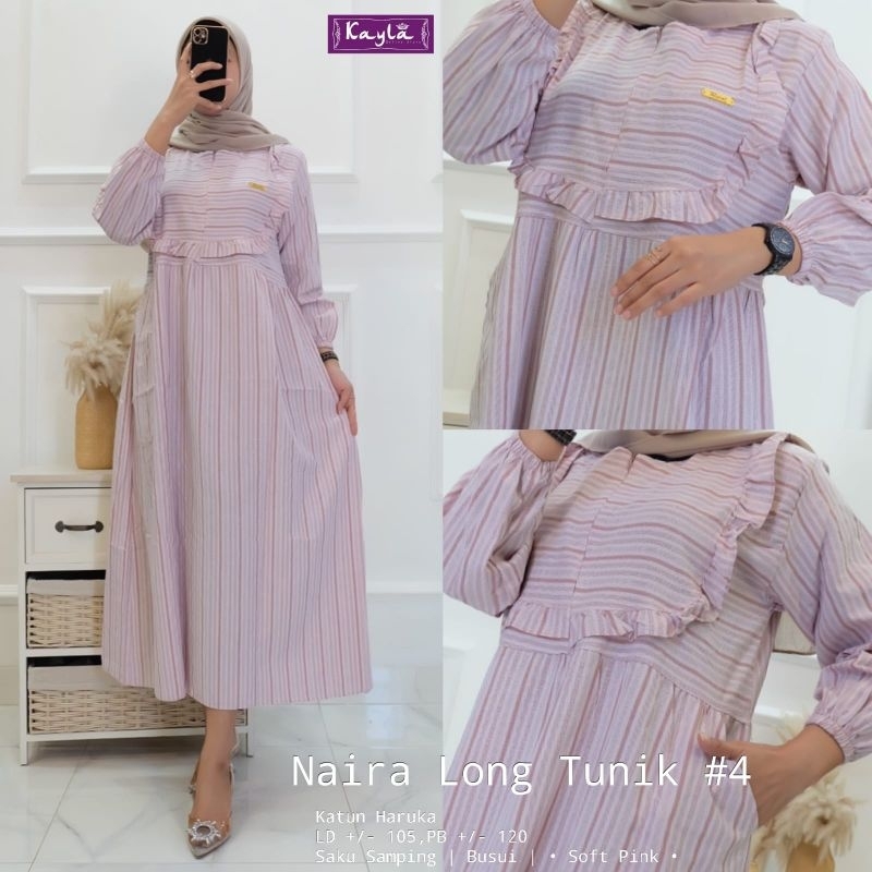 NEW PRODUK BY KAYLA NAIRA LONG TUNIK ATASAN WANITA BAHAN KATUN HARUKA LD 105CM PJ120CM SAKU SAMPING 