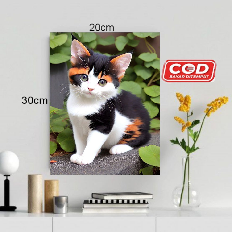 HIASAN DINDING TEMA GAMBAR KUCING/POSTER KAYU GAMBAR KUCING/FOTO KUCING/WALLDECOR