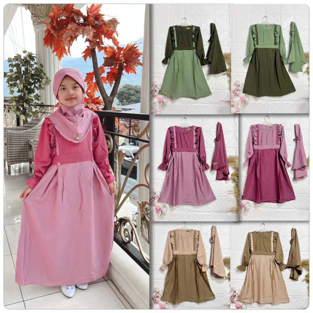 Gamis kodok anak bahan pololinen umur 10+