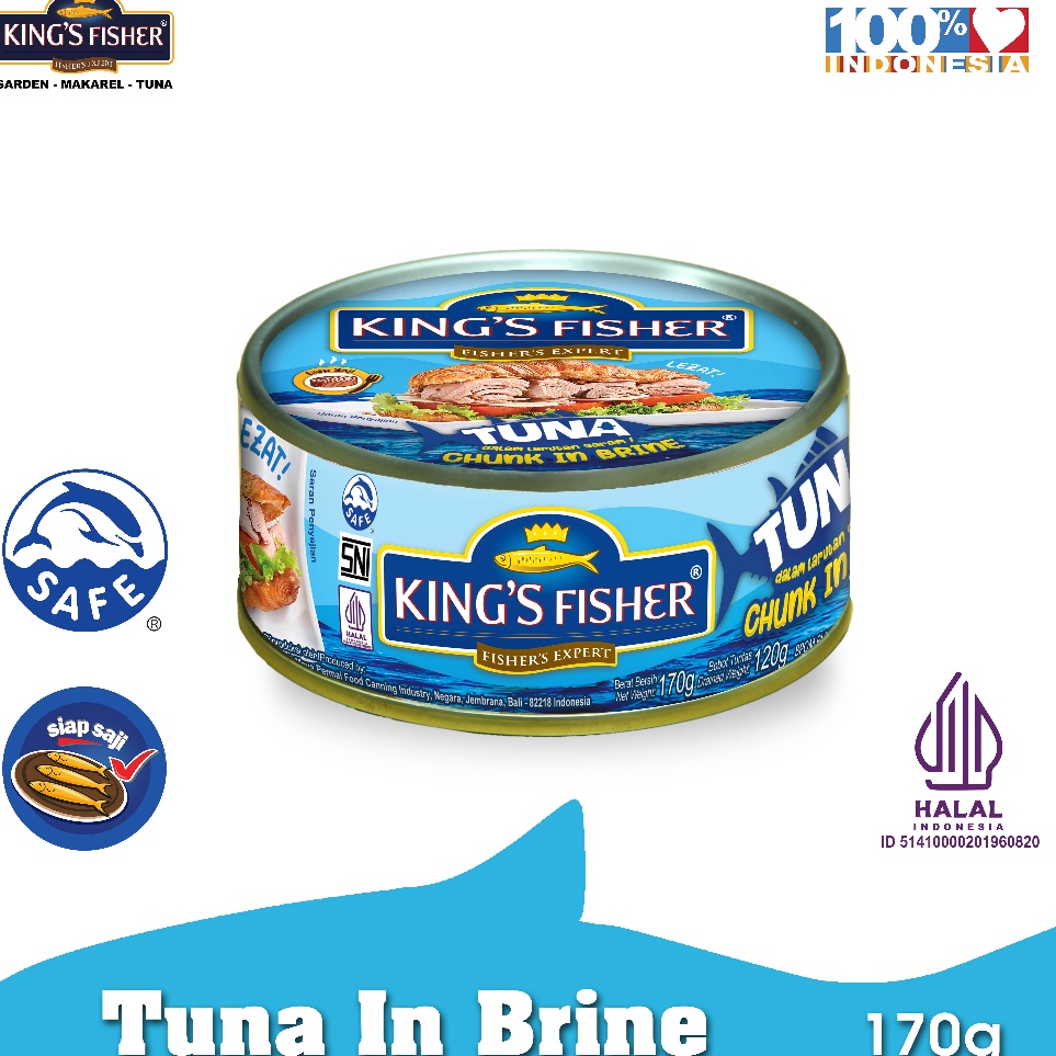 

Harga Promo Kings Fisher Tuna dalam Air Garam Tuna in Brine Daging Tuna Makanan Kaleng 17 gr