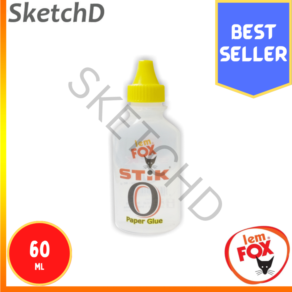 

Lem kertas cair Fox STIK o paper Glue 60 gr Liquid Stik-O-Paper