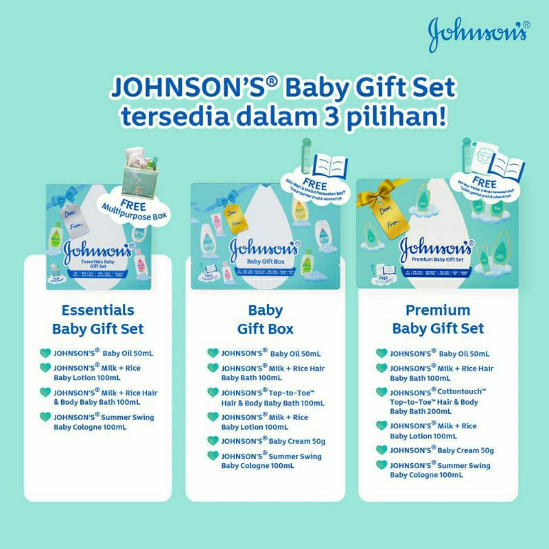 Johnson's Baby Gift Set Box Kado Perlengkapan Bayi Baru Lahir | Paket Hadiah Johnson's