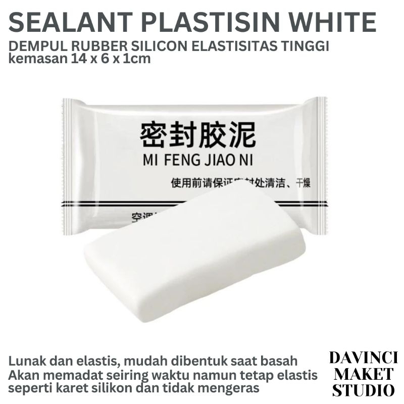 

(Plast) Dempul Rubber Plastisin Putih MiFengJiaoNi - Rubber Silicon Sealant Filler White Malam Crack Elastis Waterproof