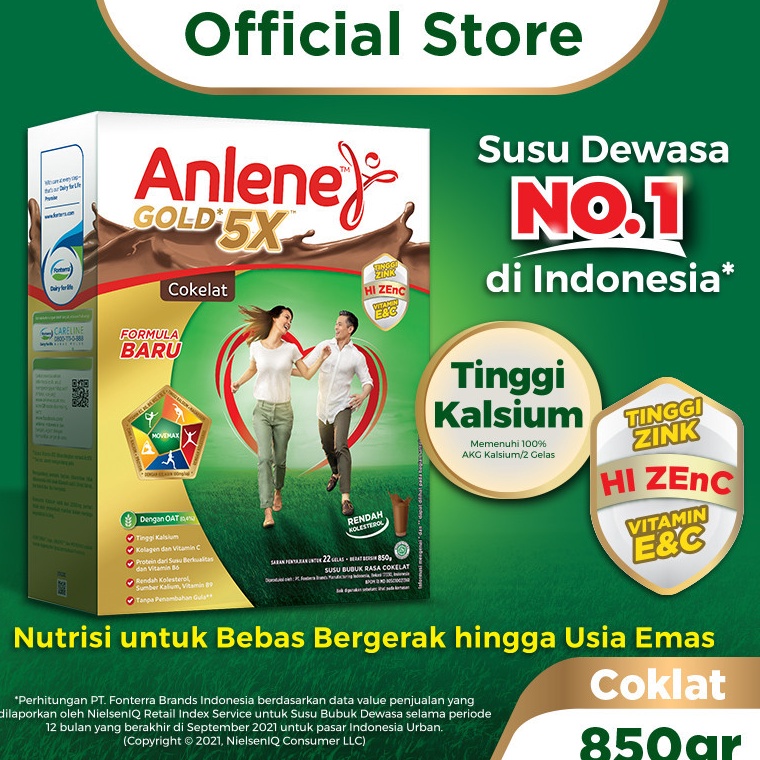 

Promosi Menarik Anlene Gold 5X Susu Bubuk Dewasa Cokelat 85g Nutrisi Tinggi Kalsium Untuk Tulang Sendi dan Otot