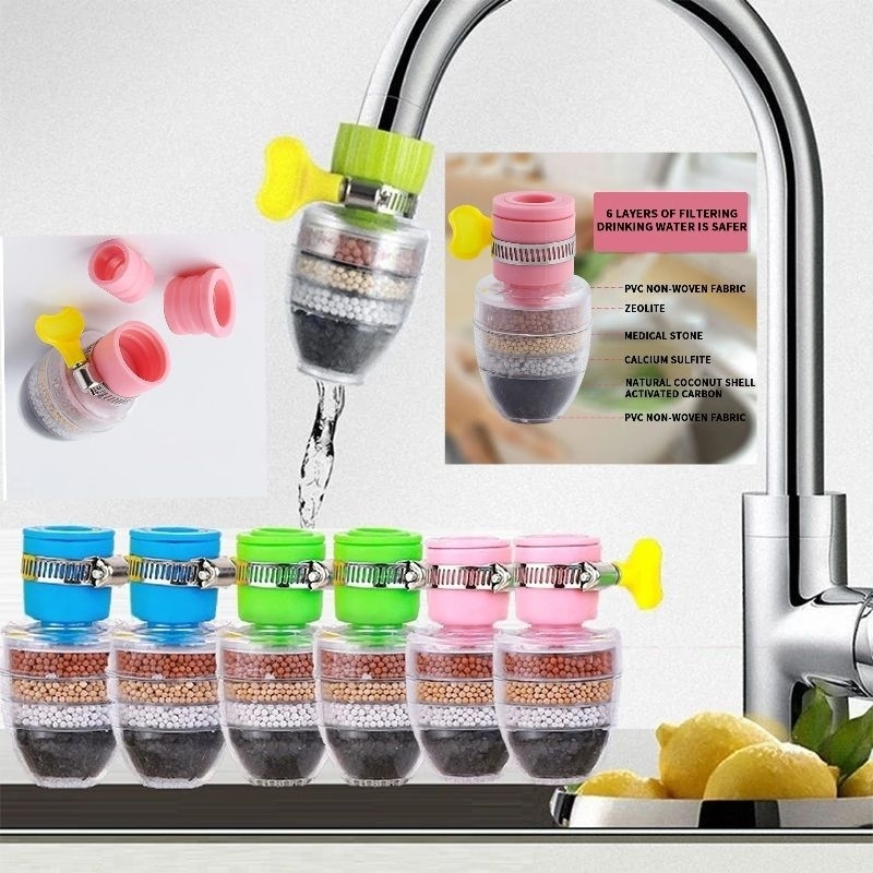Bonus Kleman Selang Saringan Filter Kran Air Dengan 6 Lapis Filter Sambungan Kran Air Saringan Air